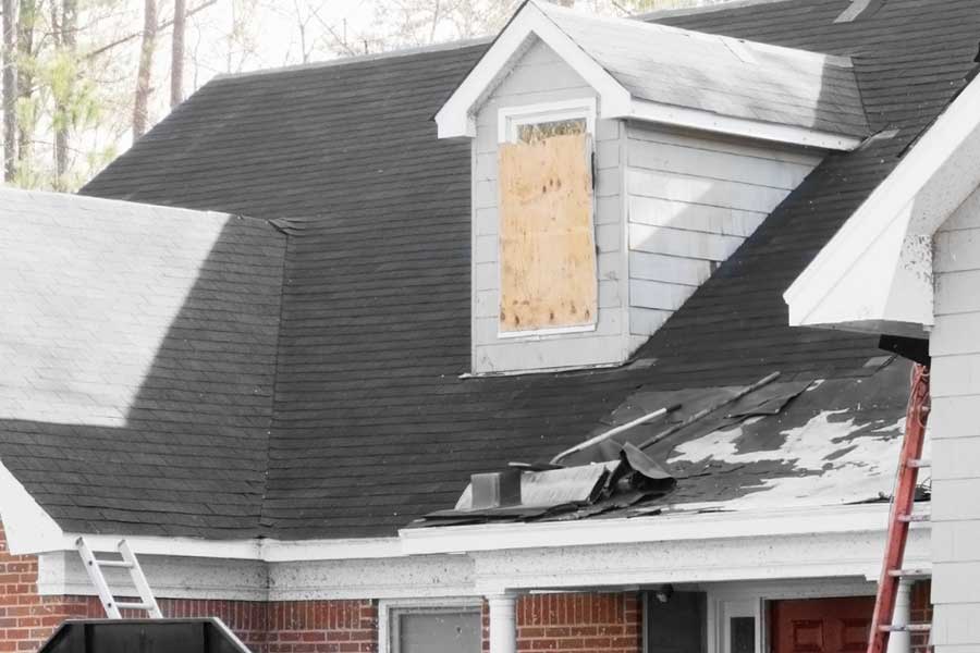 Roof work on home